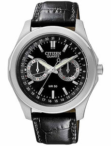 Citizen Quartz 50m Leather Strap Men's Watch AG0160-02E