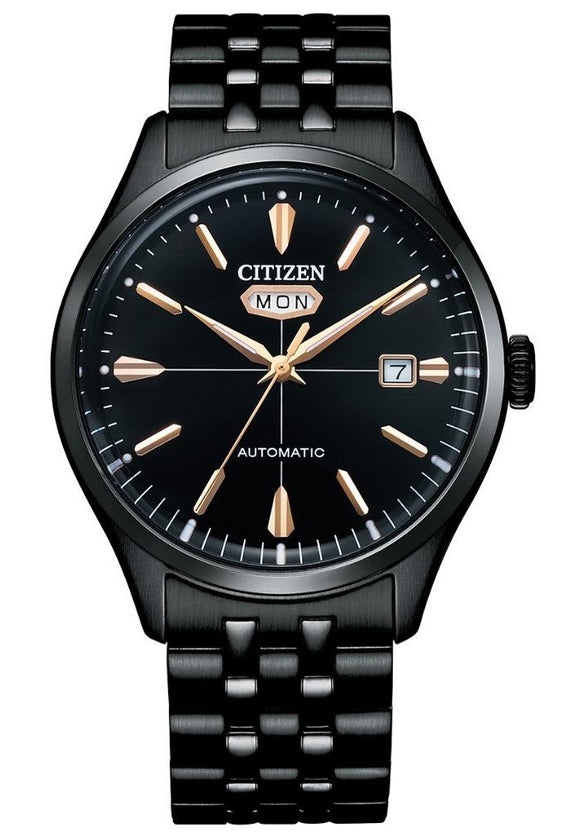 Citizen Mechanical Automatic Black Stainless Steel Men's Watch NH8395-77E