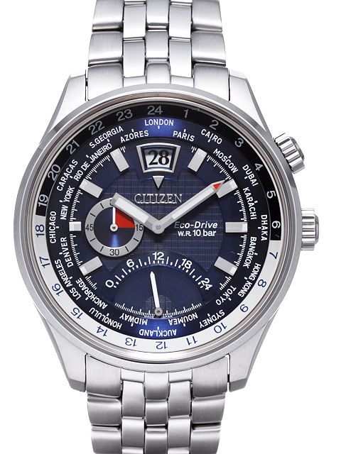 Citizen Eco Drive World Time Stainless Steel Men's Watch BR0015-52L