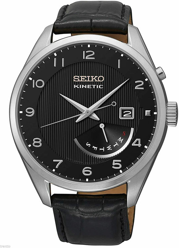 Seiko Kinetic Leather Strap Men's Watch SRN051P1