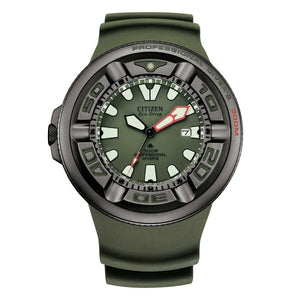 Citizen Diver Eco Divers 300m Green Dial Silicone Strap Men's Watch BJ8057-17X