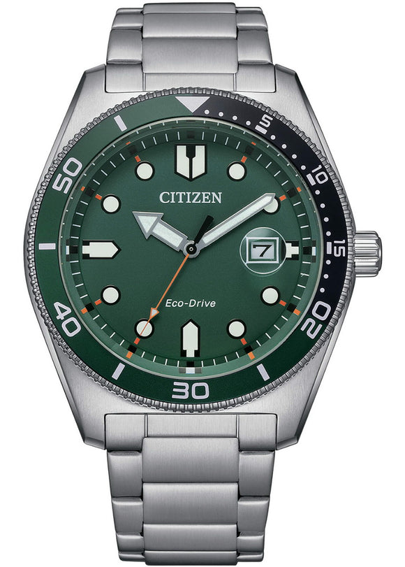 Citizen Eco Drive Stainless Steel Diver Men's Watch AW1768-80X