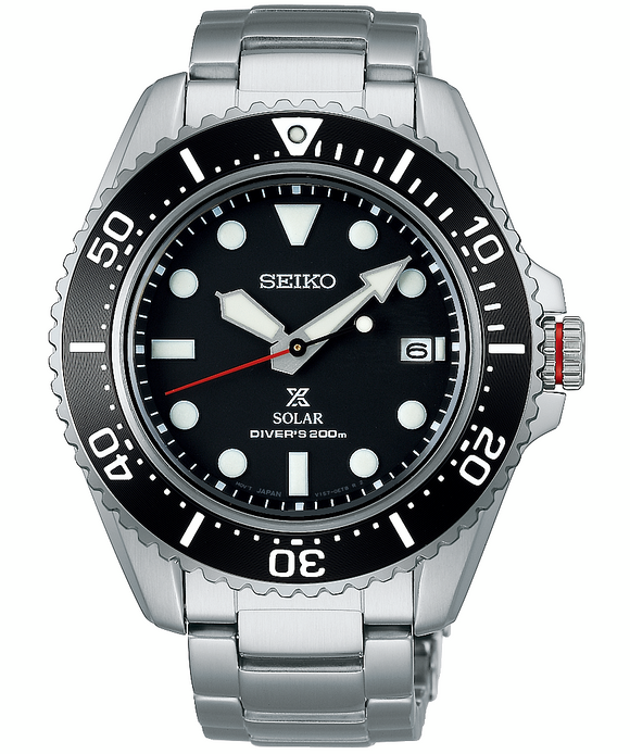 Seiko Prospex Solar Black Dial Stainless Steel Men's Watch