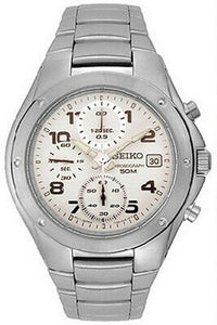 Seiko Chronograph White Dial Stainless Steel Men's Watch SND567P2