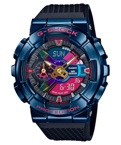 Casio G-Shock City Nightscape Blue IP Rainbow Dial Men's Watch GM-110SN-2A