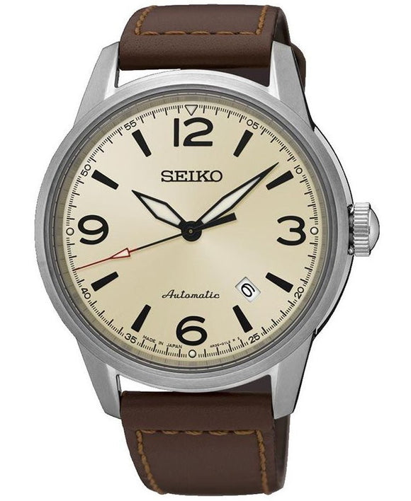 Seiko Presage Leather Strap Men's Watch SRPB03J1 – Spot On Times