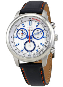Seiko Sports Chronograph Quartz Tachymeter Leather Strap Men's Watch SSB209P1
