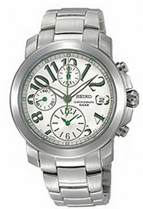 Seiko Criteria Chronograph White Dial Ladies Watch SND883P1