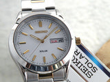 Seiko Solar Stainless Steel White Dial Men's Watch SNE041P1