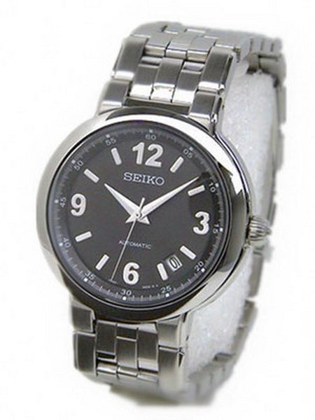 Seiko Automatic 21 Jewels Black Dial Stainless Steel Men's Watch SNH023K1