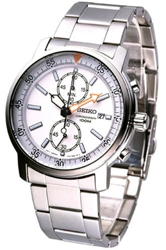 Seiko Chronograph 100m White Dial Men's Watch SNN221P1