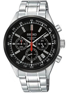 Seiko Chronograph Stainless Steel Black Ion Men's Watch SSB045P1