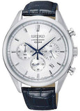Seiko Chronograph Quartz Leather Strap Men's Watch SSB291P1